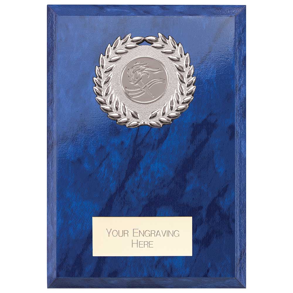 Reward Wreath Plaque Azure Blue 175x130mm