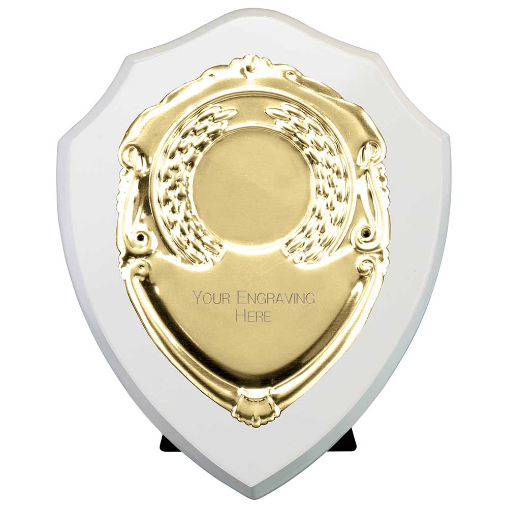 Reward Shield & Front Arctic White & Gold 100mm