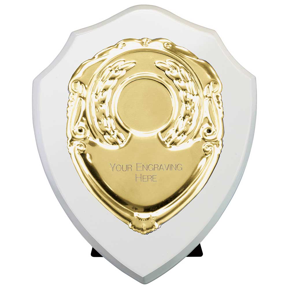 Reward Shield & Front Arctic White & Gold 125mm