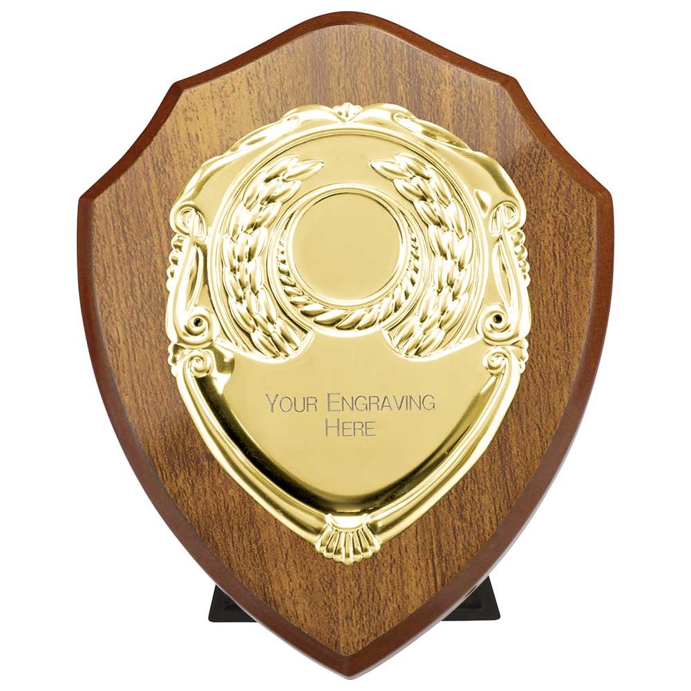 Reward Shield & Front Walnut & Gold 150mm