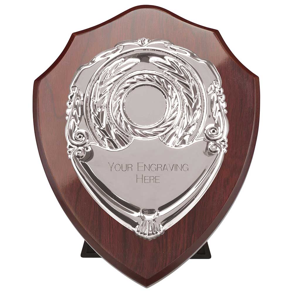 Reward Shield & Front Mahogany & Silver 175mm
