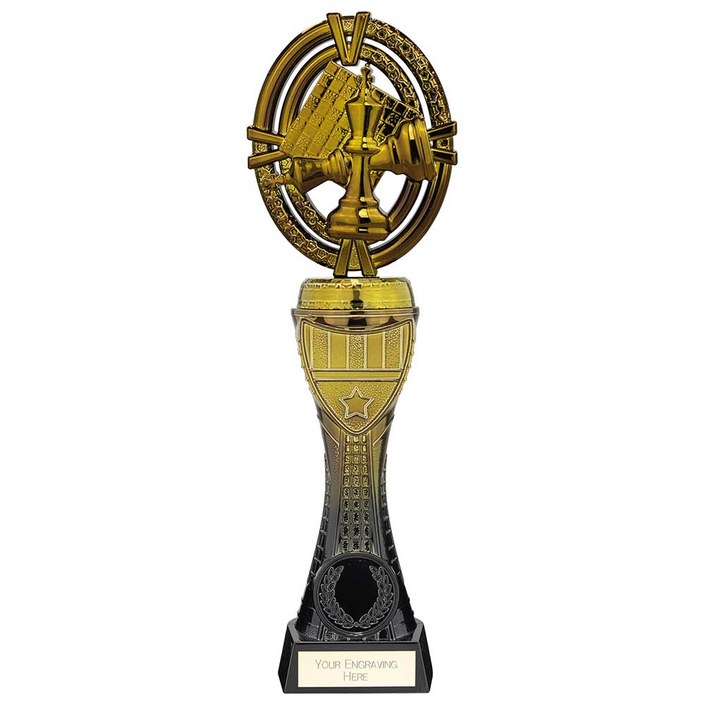 Maverick Heavyweight Chess Award Black & Gold 230mm