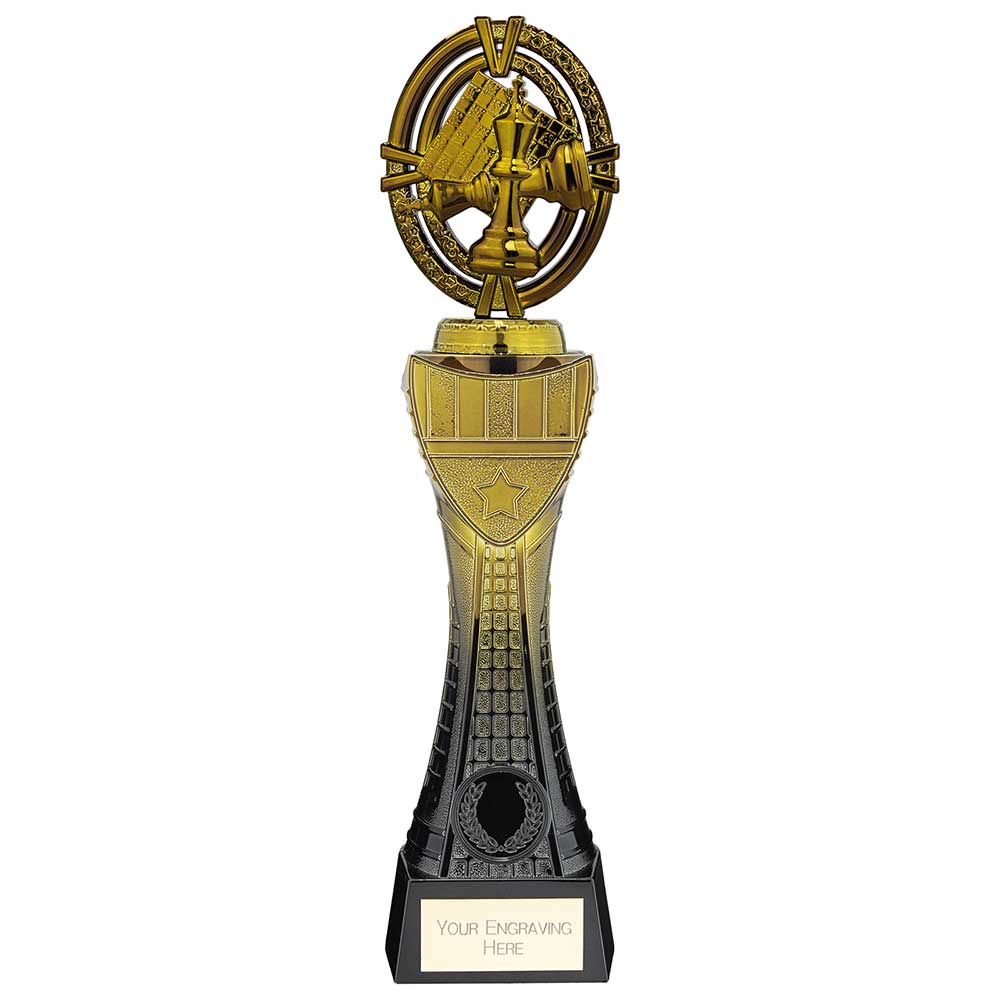 Maverick Heavyweight Chess Award Black & Gold 290mm