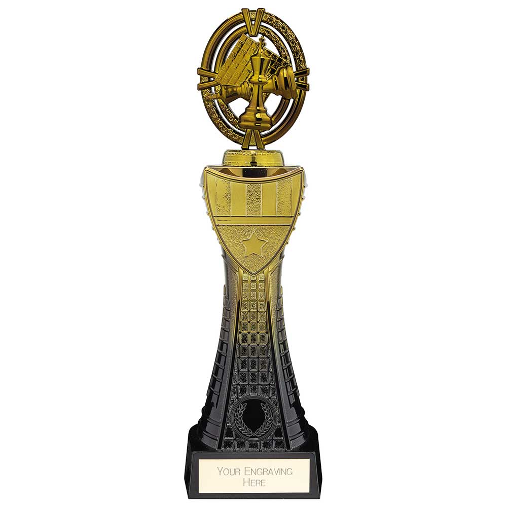 Maverick Heavyweight Chess Award Black & Gold 315mm