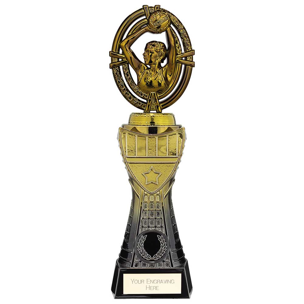 Maverick Heavyweight Netball Award Black & Gold 250mm