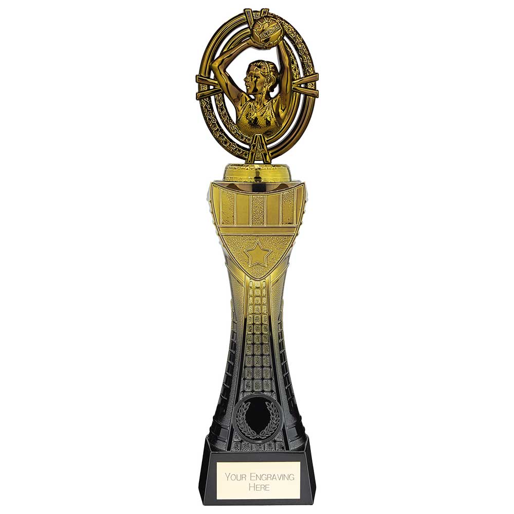 Maverick Heavyweight Netball Award Black & Gold 290mm
