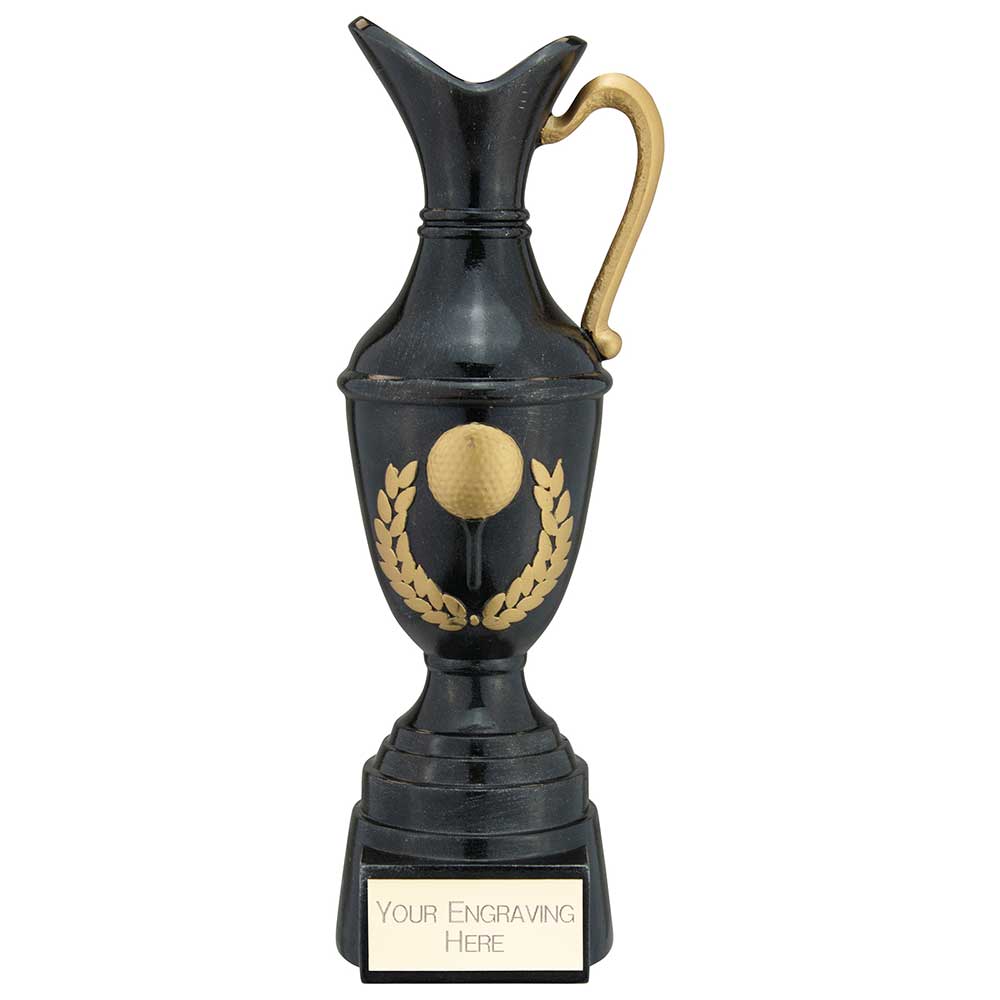 Claret Jug Golf Resin Award Antique Black & Gold 300mm