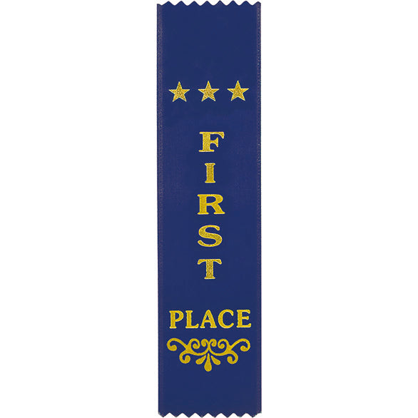 Recognition 1st Place Ribbon Blue 200 x 50mm