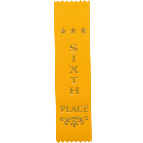 Recognition 6th Place Ribbon Yellow 200 x 50mm