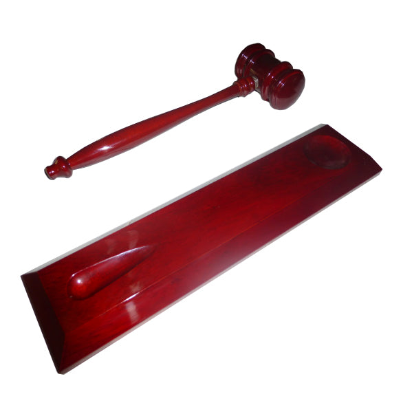 Justice Rosewood Gloss Hammer & Gavel Award 110x305mm