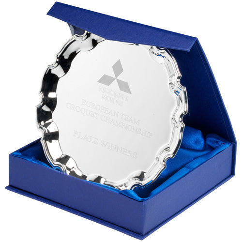 Silver Plated Iron Salver...Chippendale Edge - 0.5Mm Thick 12In