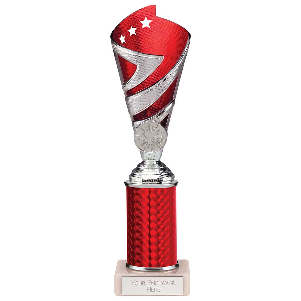 Hurricane Multisport Plastic Tube Cup Silver & Red 245mm