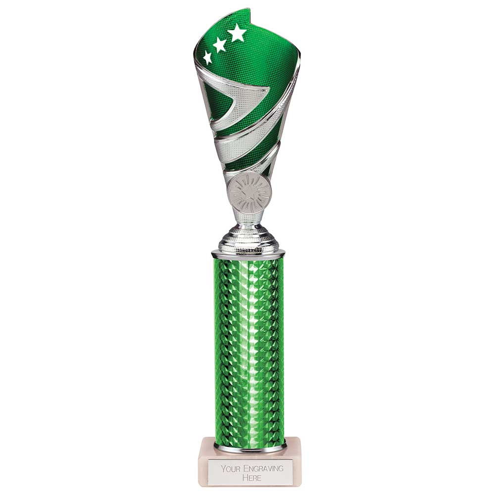 Hurricane Multisport Plastic Tube Cup Silver & Green 295mm
