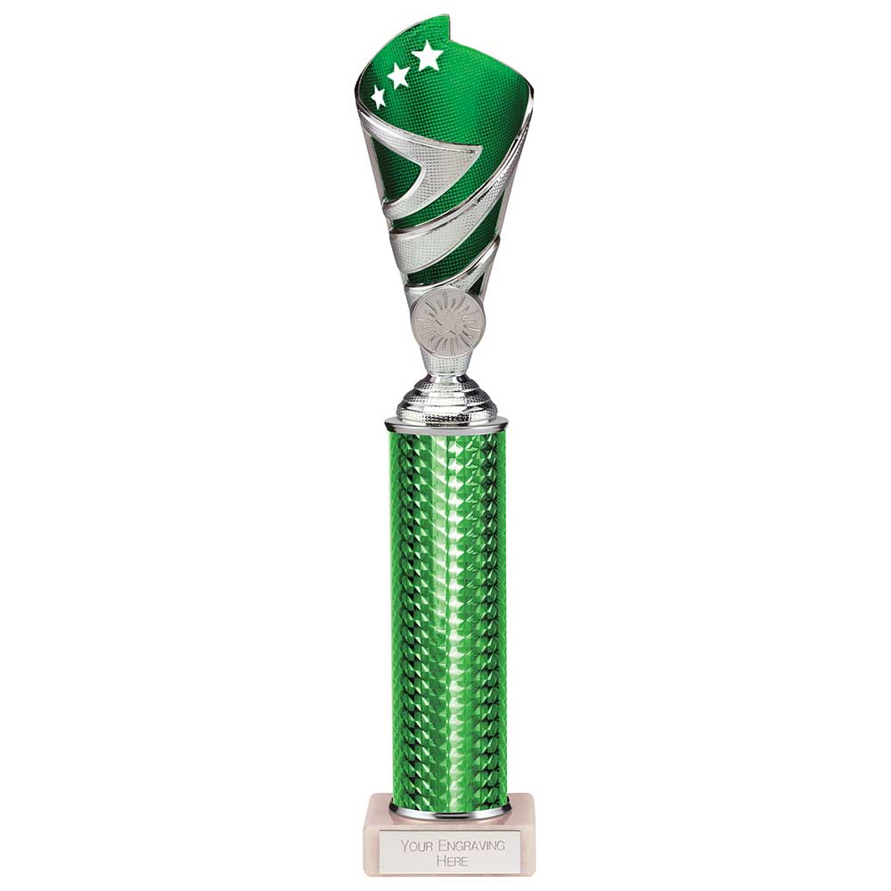 Hurricane Multisport Plastic Tube Cup Silver & Green 320mm