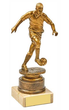 Antique Gold Male Footballer Award Ant Gold 16.5cm