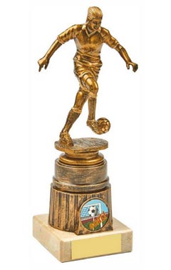 Antique Gold Female Footballer Award Ant Gold 20cm