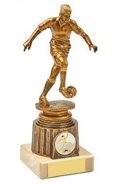 Antique Gold Female Footballer Award Ant Gold 18.5cm