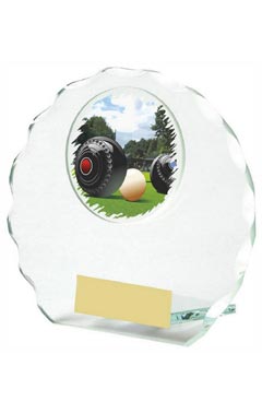 Jade Glass Lawn Bowls Award Jade 10cm