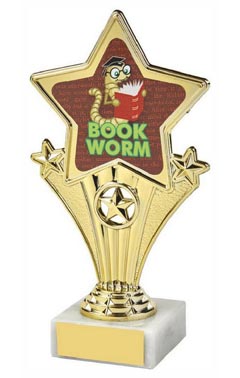 Fun Star Award - Book Worm Gold 18cm