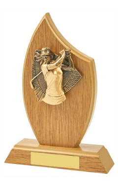 Wood Stand with Female Golf Resin Trim Light Oak 19cm