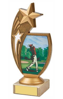 Male Golf Star Holder Award Ant Gold 17cm