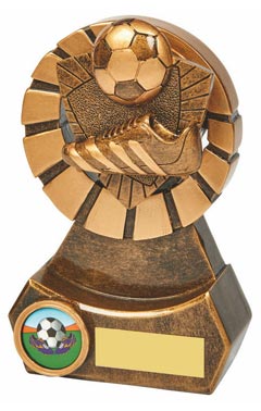 Football Boot and Ball Resin Award Ant Gold 14cm