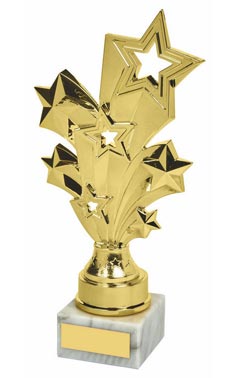 Gold Stars Achievement Trophy Gold 22cm