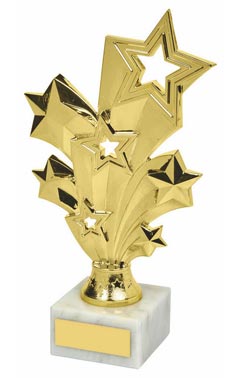 Gold Stars Achievement Trophy Gold 20cm