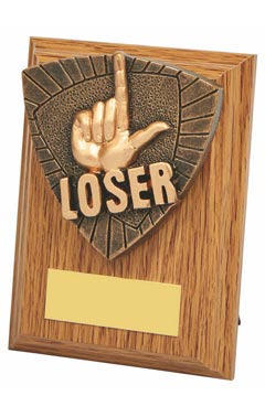 Wood Plaque with 'Loser' Resin Trim Light Oak 10cm