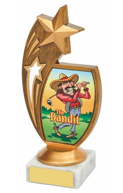 Antique Gold Star Awards - 'The Bandit' Ant Gold 17cm