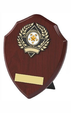 Traditional Shield Award Dark Wood 18cm