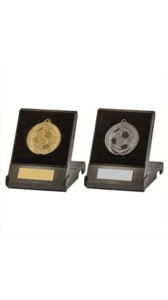 50mm Football Medal in Case Gold 5cm