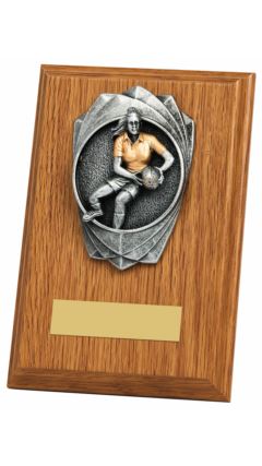 "Rose" Light Oak Rugby Plaque(Female) Light Oak 15cm