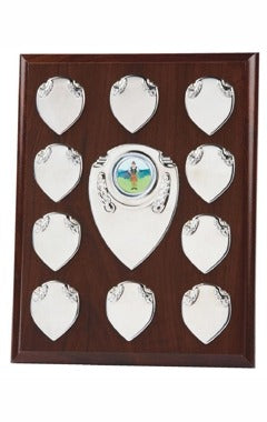 Rectangular Annual Presentation Shield Dark Wood 25.5cm