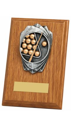 "Rose" Light Oak Plaque - Snooker/Pool Light Oak 15cm