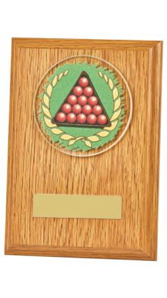 Light Oak Plaque - Snooker Light Oak 10cm