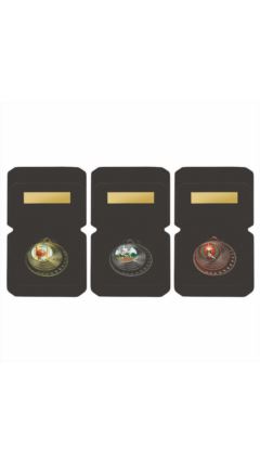 50mm Medal in Luxury Black Case Gold 5cm