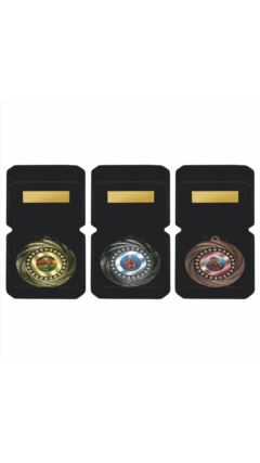 70mm Medal in Luxury Black Case Gold 7cm