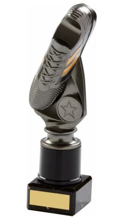 Gunmetal Football "Vertical" Boot on Marble Ant Silver 22cm