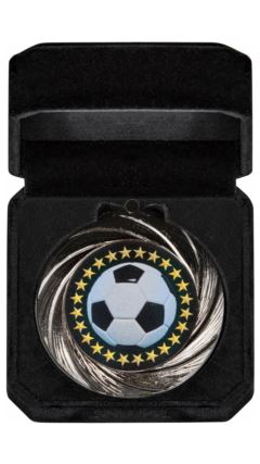 70mm Heavy Gold Football Medal in Luxury Case Gold 7cm