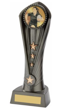 Gun Metal Silver "Cobra" Female Rugby Award Ant Silver 23cm