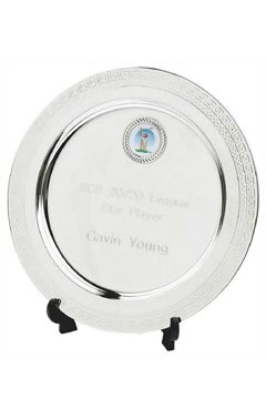 Silver Plate Salver Award with Stand Silver 20cm