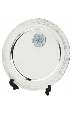 Silver Plate Salver Award with Stand Silver 18cm