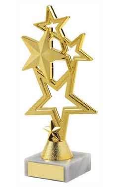 Gold Stars Achievement Trophy Gold 19cm