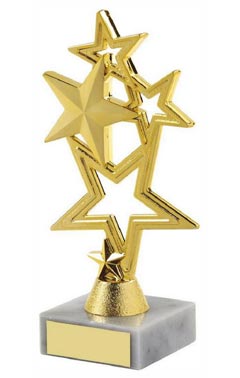 Gold Stars Achievement Trophy Gold 16cm