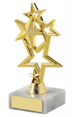 Gold Stars Achievement Trophy Gold 14cm