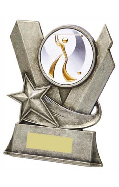 Metal Victory Stand with Golf Insert Ant Silver 13cm