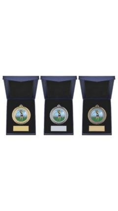 60mm Female Golf Medal in Case (Gold) Multicoloured 6cm