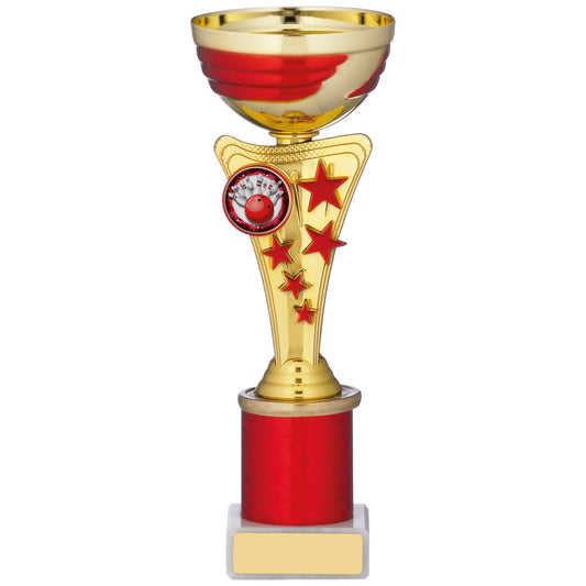 8.25" GOLD AND RED CUP TROPHY 21cm