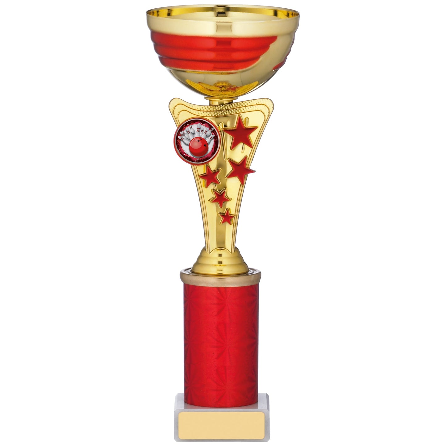 9.75" GOLD AND RED CUP TROPHY 25cm